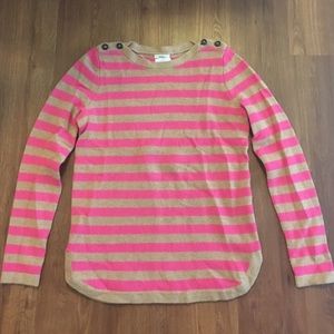 Madewell Wallace pink and brown striped sweater